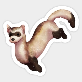 Cozy Black-Footed Ferret Sticker